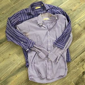 Michael Kors Purple Plaid Dress Shirts